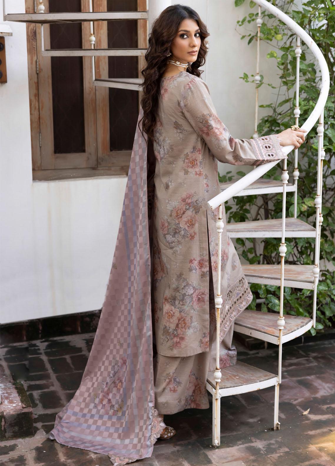 Jahanara Embroidered Slub Winter Collection By IZNIK 02