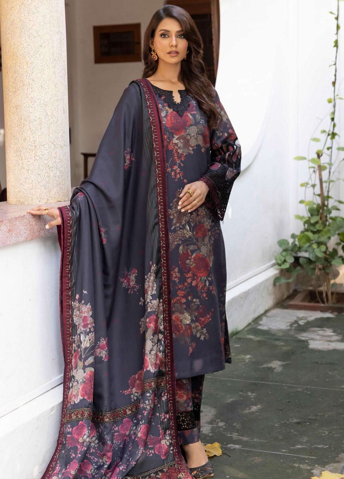 Jahanara Embroidered Slub Winter Collection By IZNIK 03