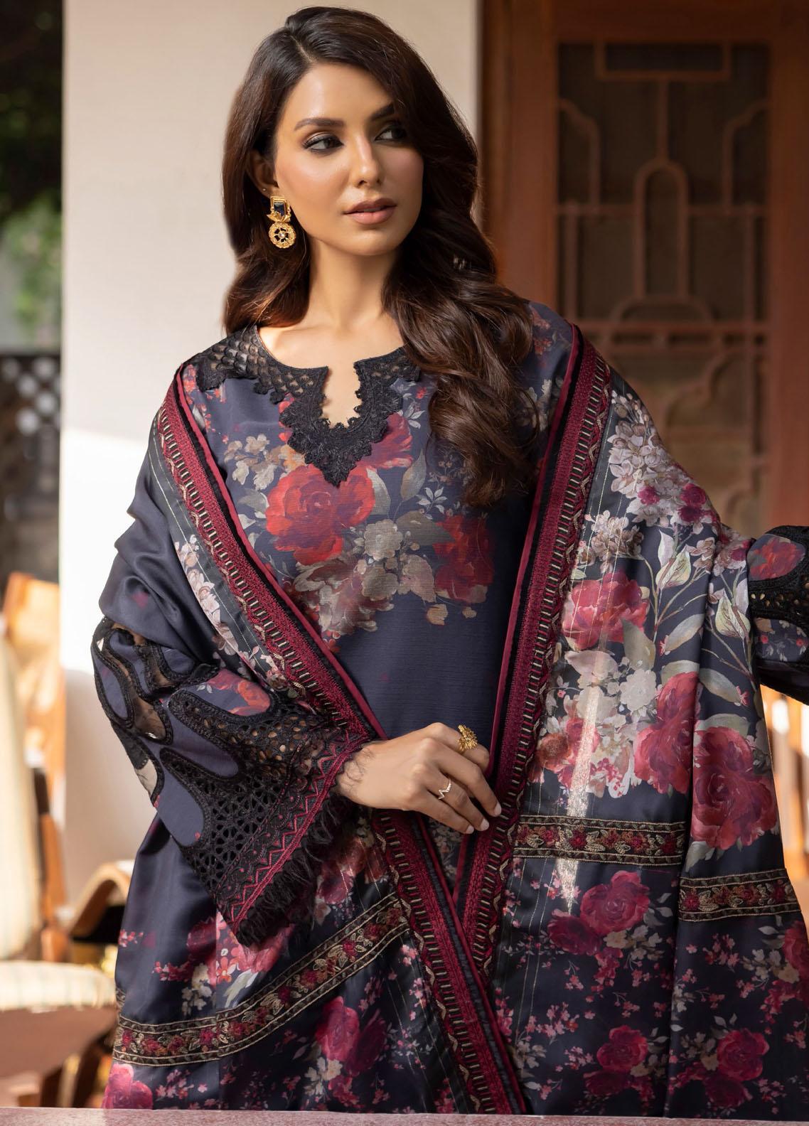 Jahanara Embroidered Slub Winter Collection By IZNIK 03