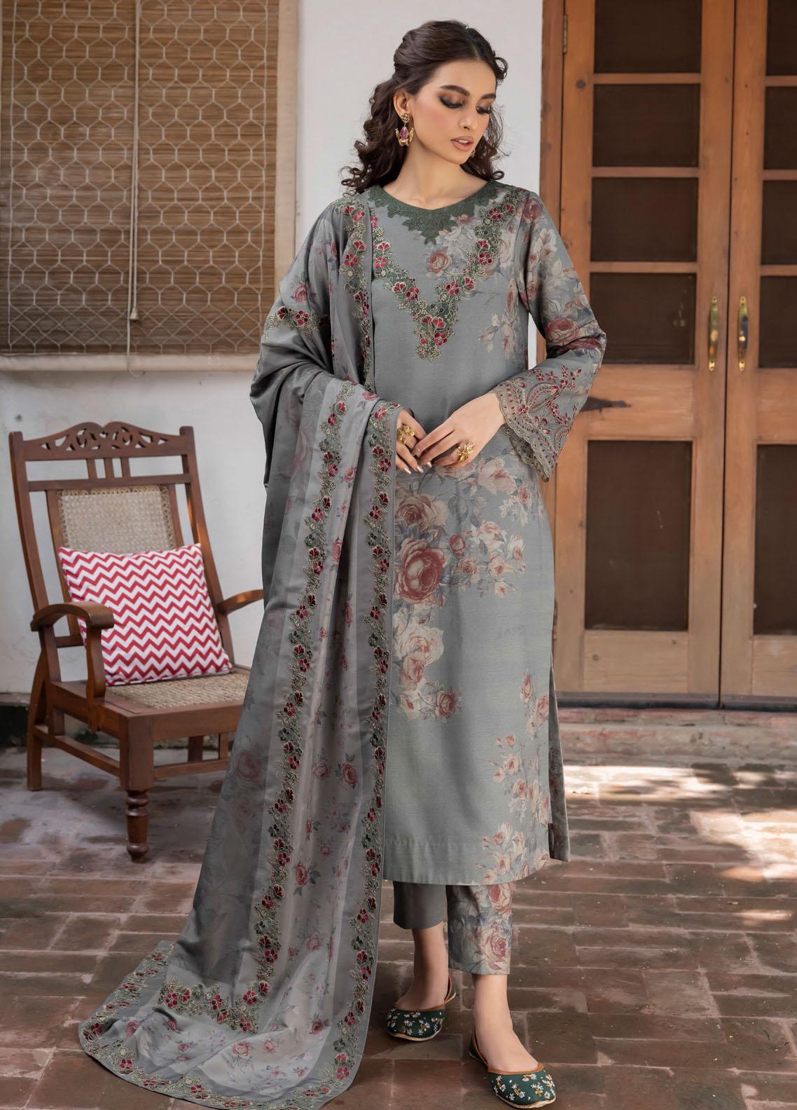 Jahanara Embroidered Slub Winter Collection By IZNIK 04