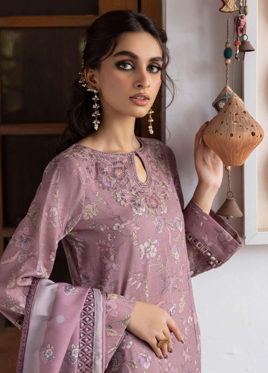 Jahanara Embroidered Slub Winter Collection By IZNIK 06