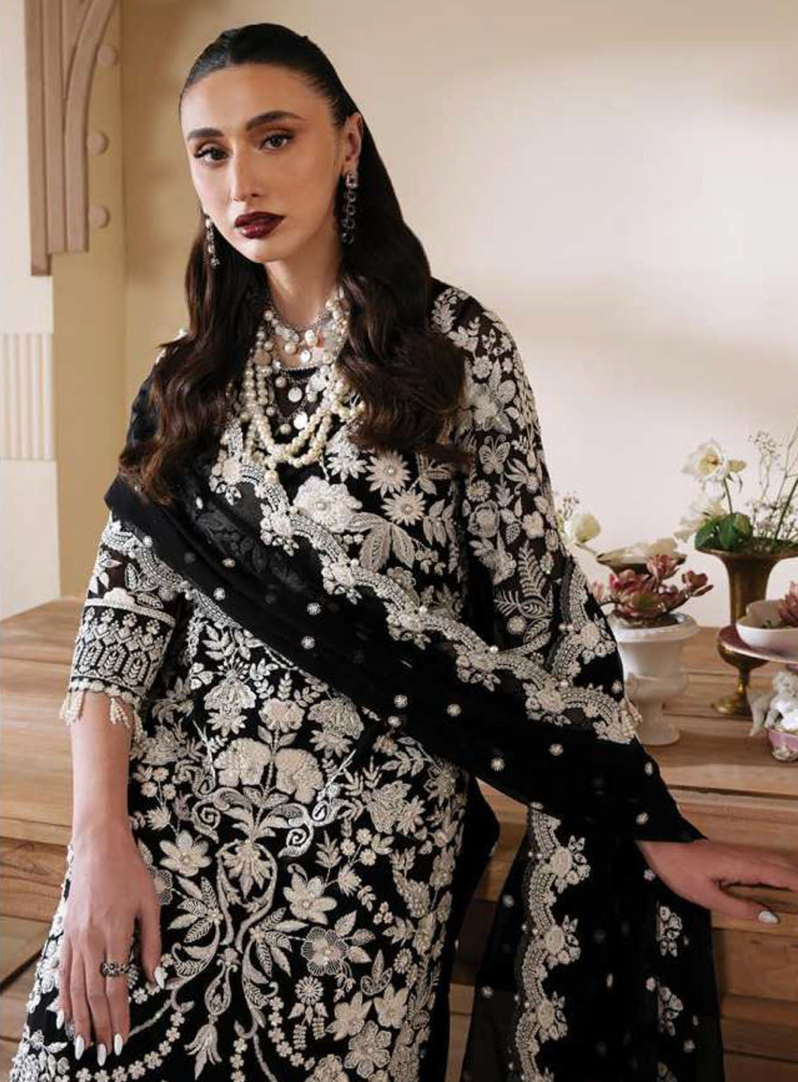 Muse By Serene Luxury Chiffon 3 Piece Unstitched Suit S24M S-1082 NORA
