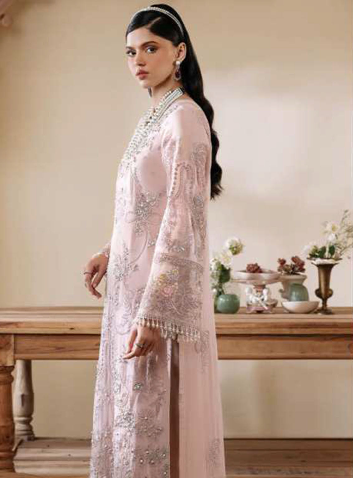 Muse By Serene Luxury Chiffon 3 Piece Unstitched Suit S24M S-1084 CRISTAL