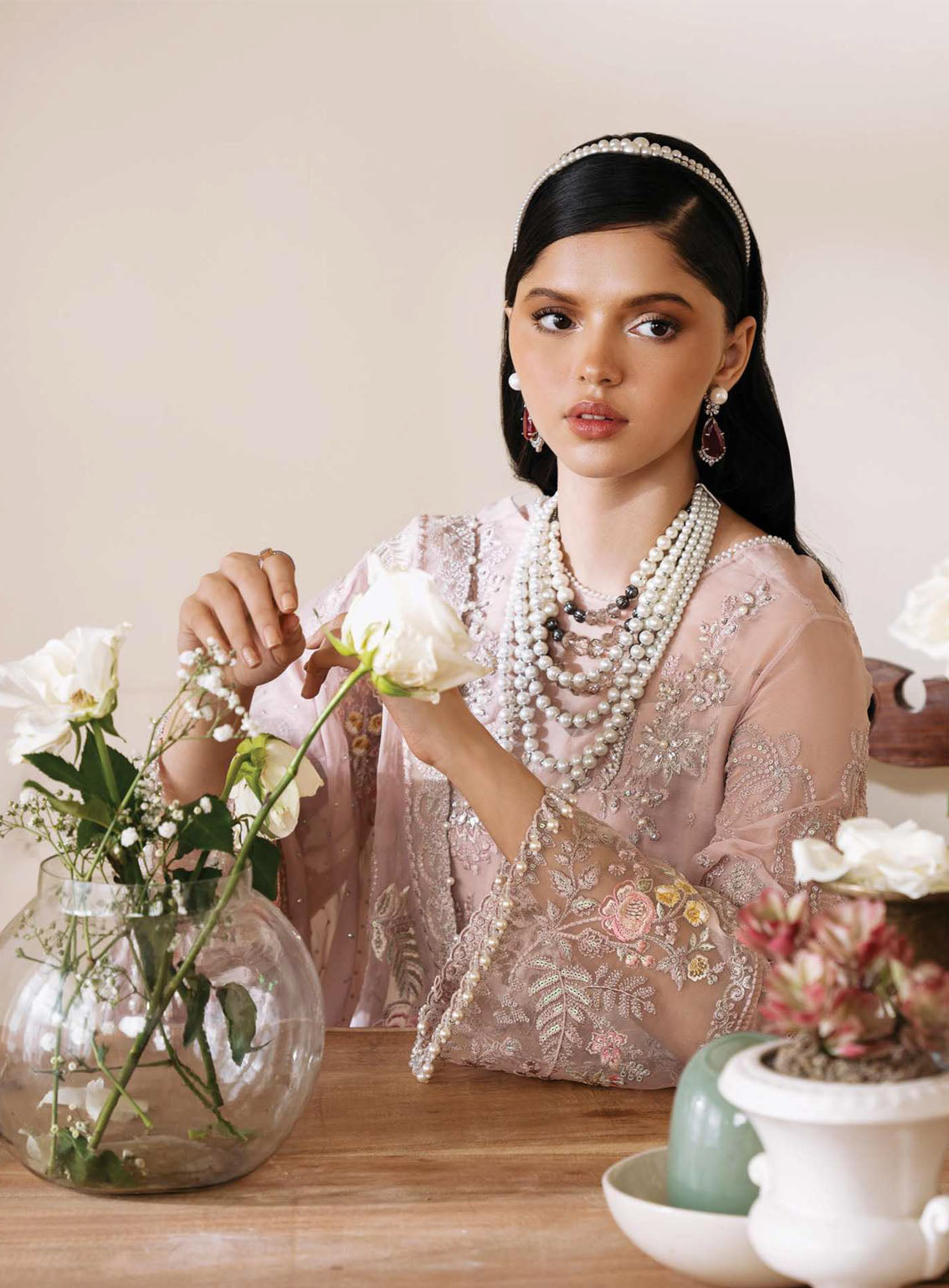 Muse By Serene Luxury Chiffon 3 Piece Unstitched Suit S24M S-1084 CRISTAL