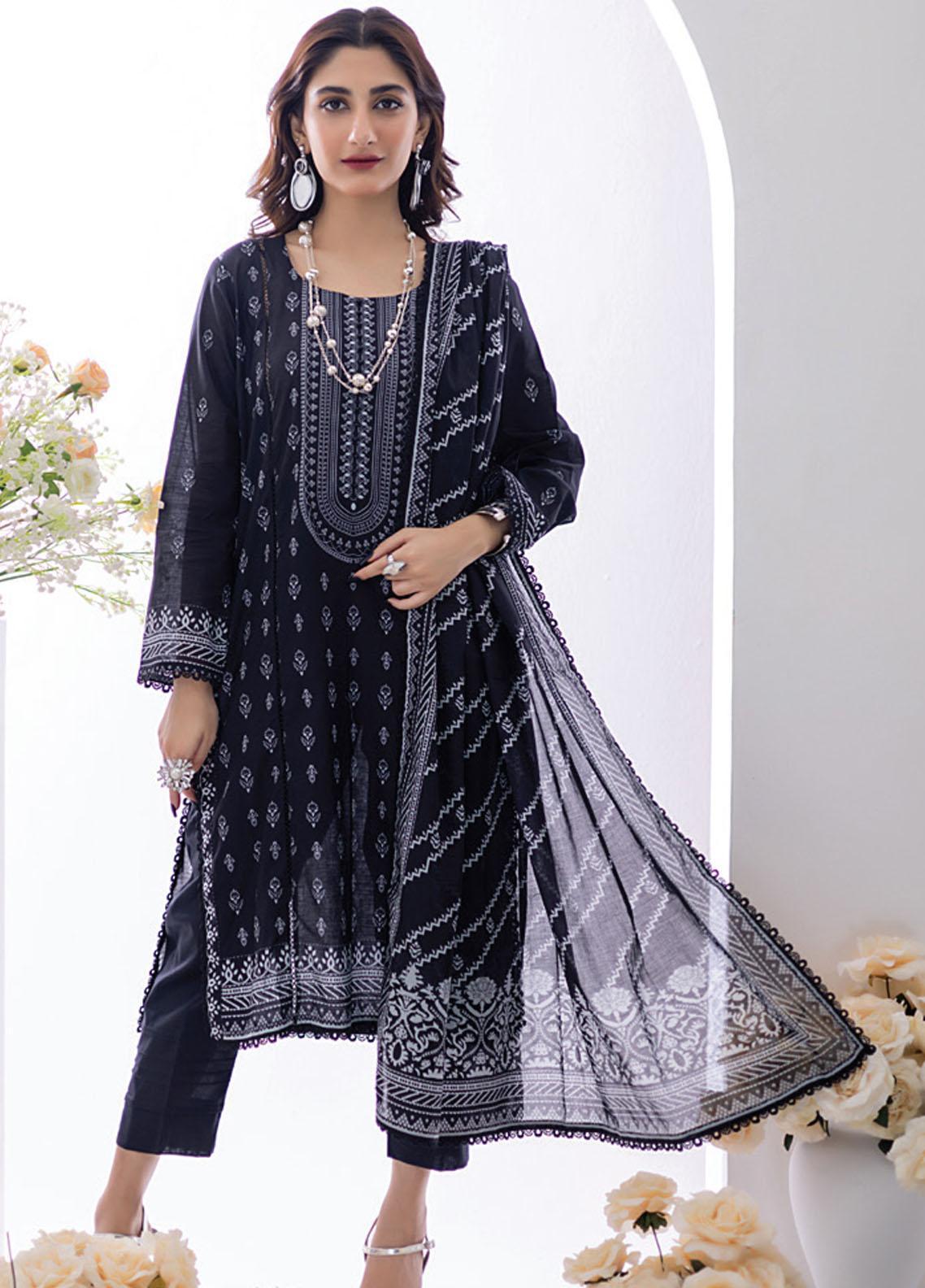 Regalia Salina Black & White Printed Lawn Collection