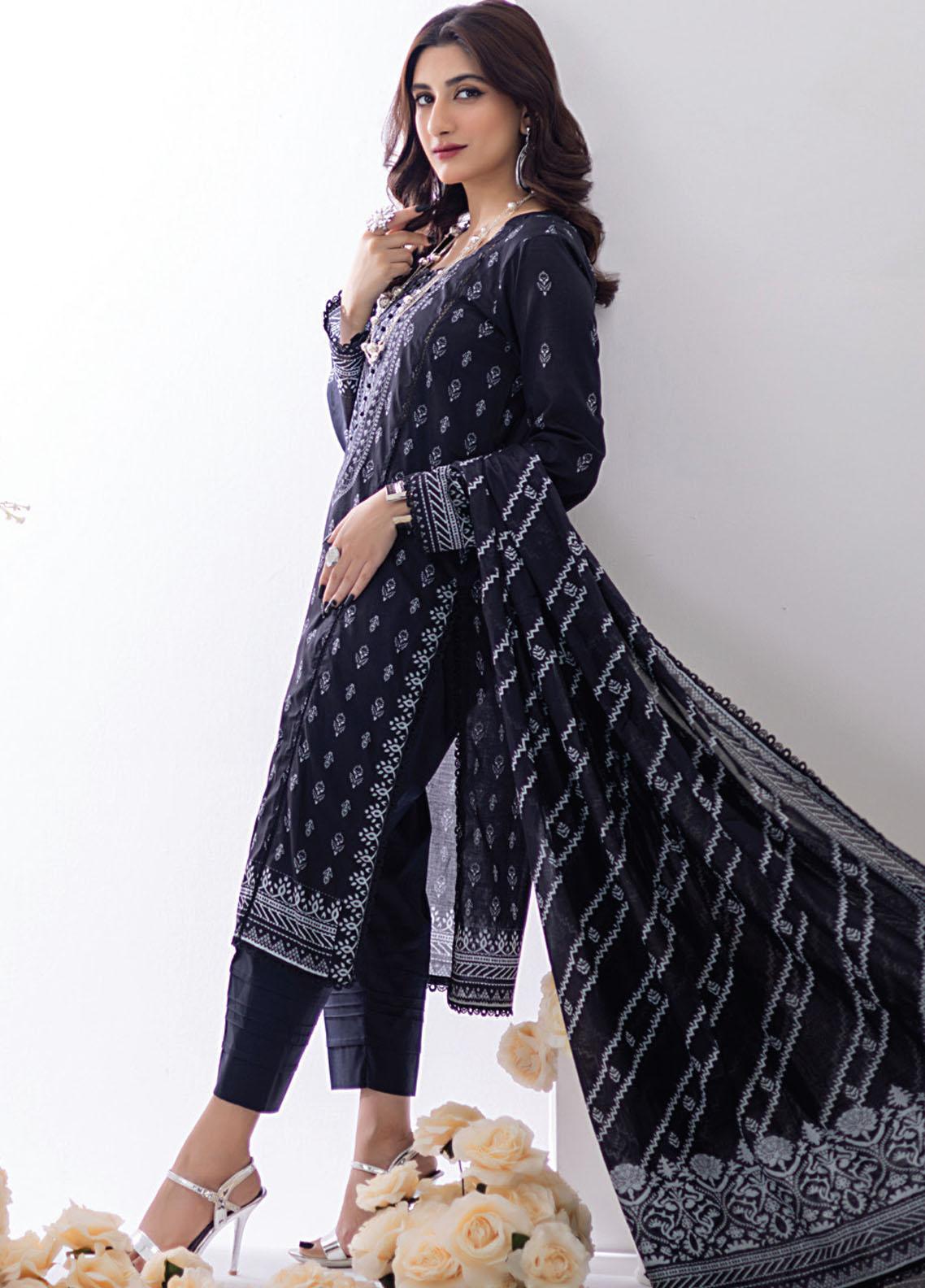 Regalia Salina Black & White Printed Lawn Collection