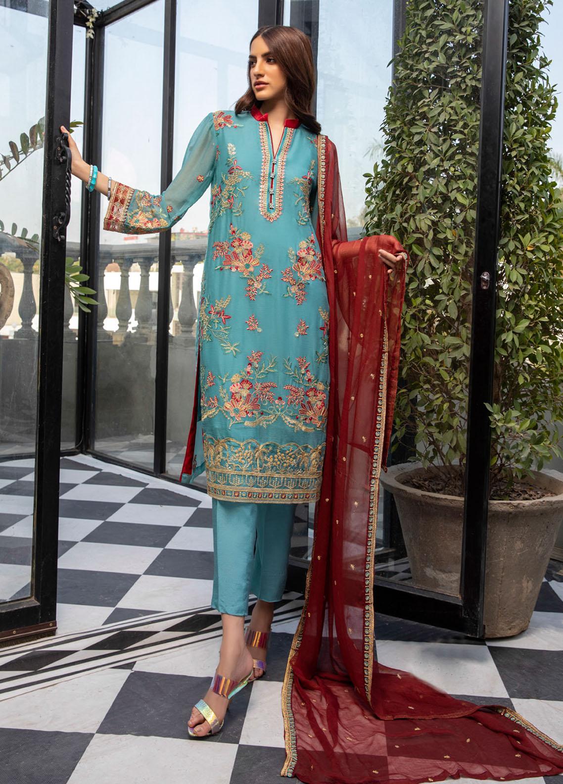 ZS Textiles Meraki Embroidered Chiffon